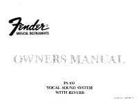 Fender PA-100-VocalSoundSystem-with-Reverb-1977 - Owners Manual